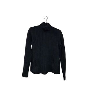 Vince Womens Black Wool Ribbed Turtleneck Sweater XS